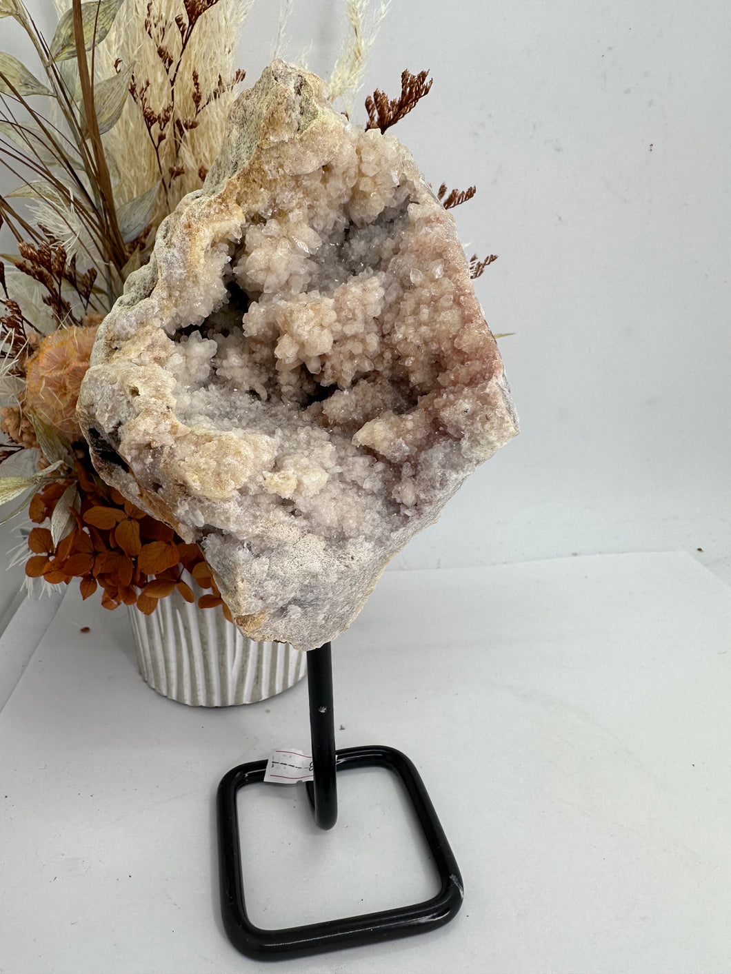 Brazilian Pink Amethyst Geode on stand