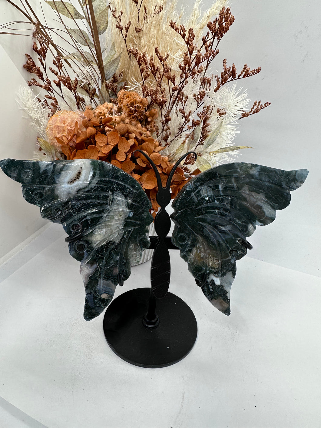 Moss Agate Butterfly Wings