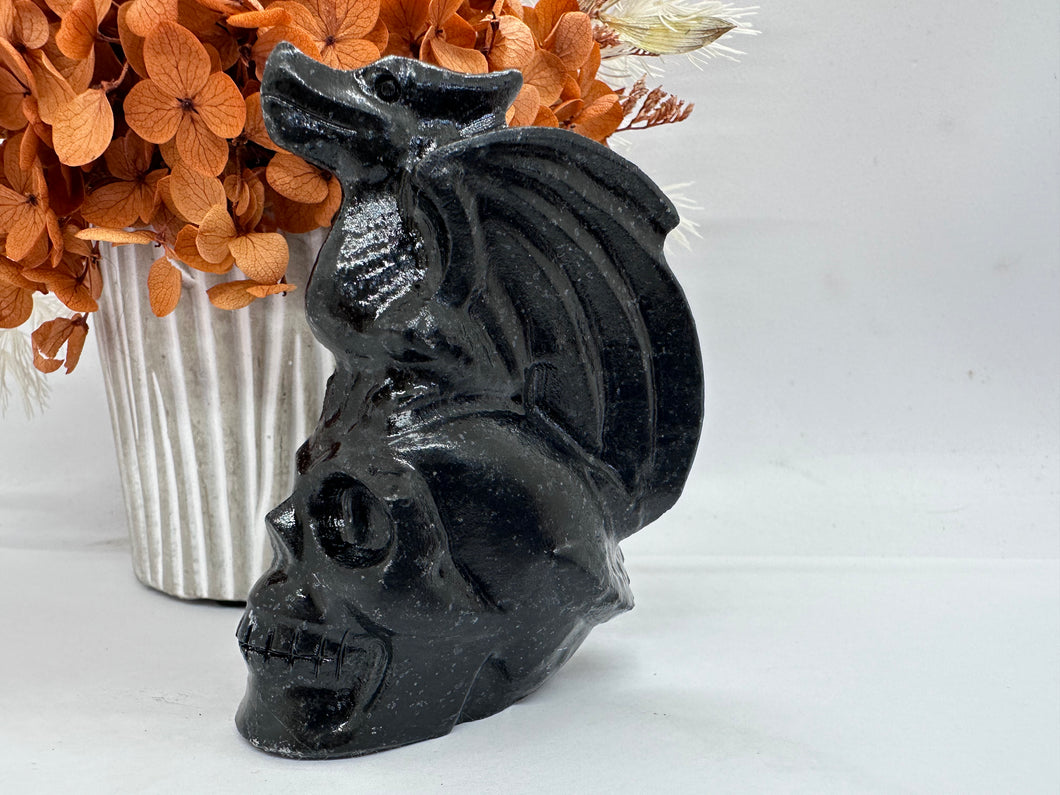 Astrophyllite Skull with Dragon