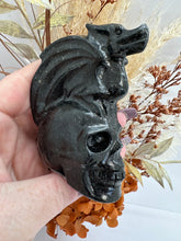 Load image into Gallery viewer, Astrophyllite Skull with Dragon
