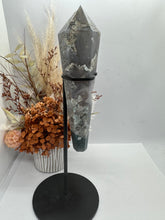 Load image into Gallery viewer, (5)Blue Moss Agate Wand on Stand
