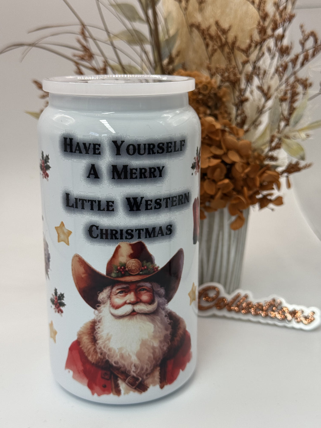 Western Christmas 16oz double wallHot/Cold tumbler