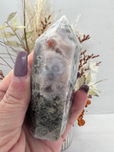 Load image into Gallery viewer, Flower and Moss Agate Tower
