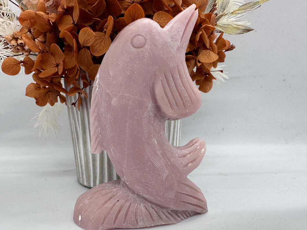 Pink Opal Dolphin Hand Carved